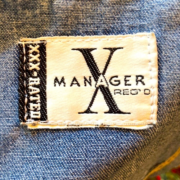 Vintage XXX Rated Manager Denim Short Dress - Picture 3 of 3